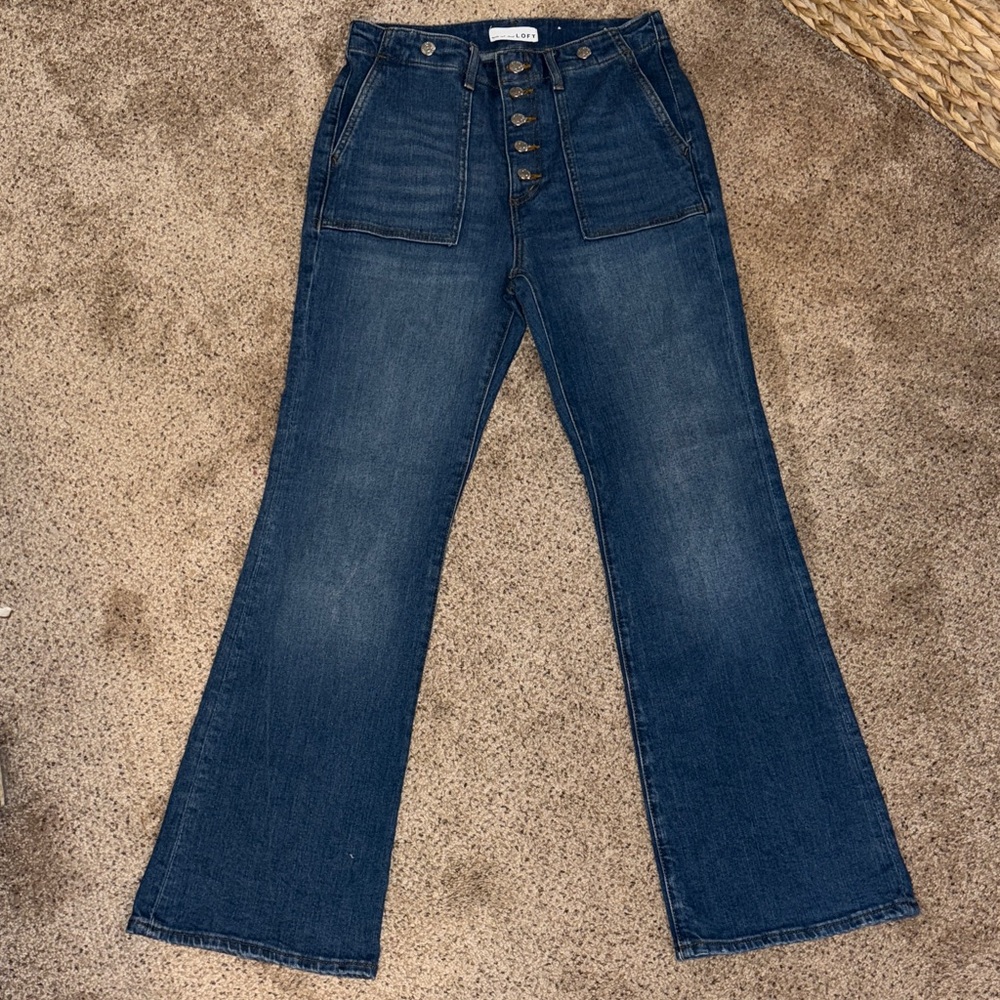 LOFT Dark Denim Flare Jeans